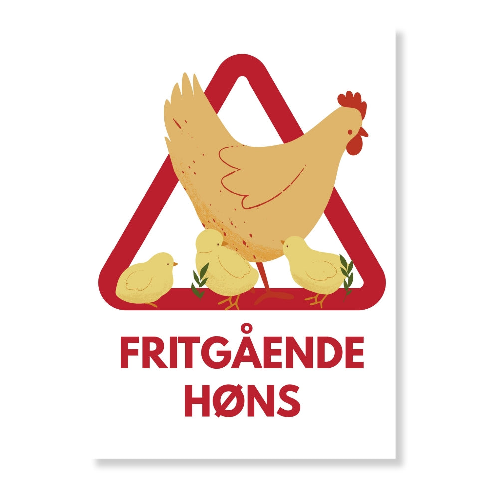 Fritgående høns - skilt A4 hos Rosenbud