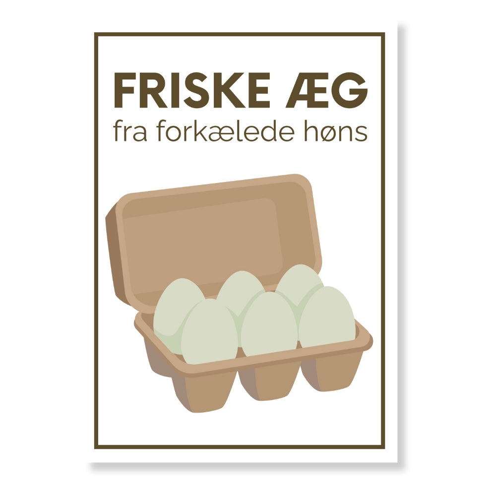 Friske æg - æg til salg skilt