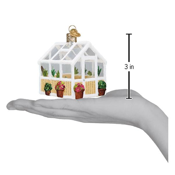 glaskugle drivhus - 7,62 cm højt, med mange fine detaljer