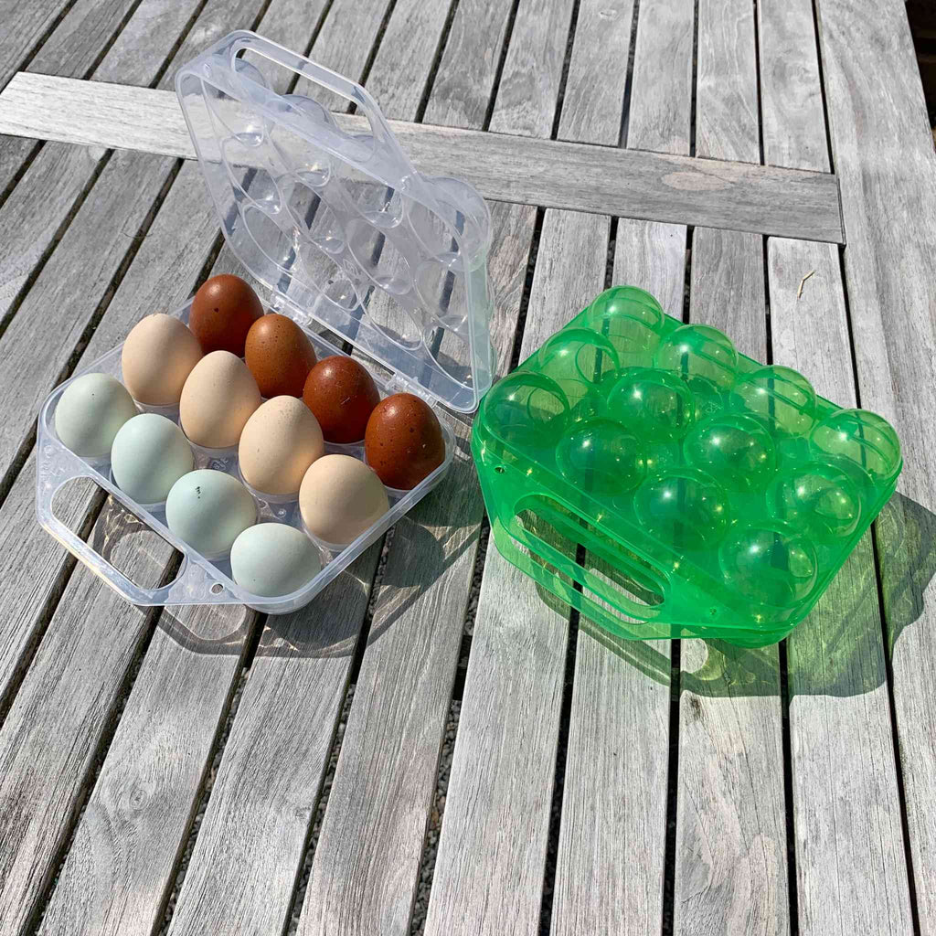 æggebakker i plast med plads til 12 æg, kan vaskes i opvaskemaskine